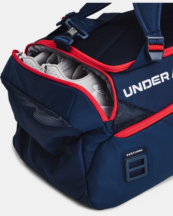 Unisex UA Contain Duo SM Backpack Duffle, Blue, pdpMainDesktop image number 4